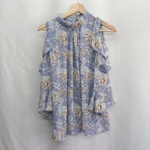 ◇ ⊂ Φ Girly Doll 花柄 五分袖 カットソー サイズ表記なし ブルー レディース E