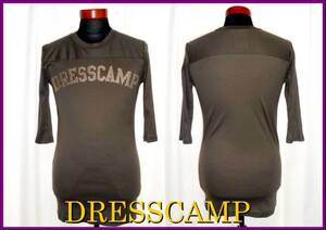 DRESSCAMP スタッズ Tシャツ M ドレスキャンプ メンズ カーキ 金 ストレッチ生地 緑 七分Tシャツ ゴールド 48 L