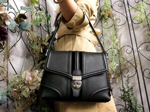 ●超美品●GUCCI グッチ●ロゴ金具●ベロア カーフ レザー 本革●ワンショルダー バッグ●黒●シルバー金具●イタリア製●肩掛け●Js53592