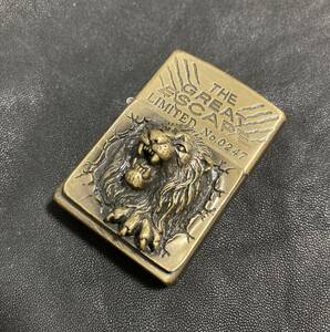 USA製☆[90s ZIPPO] 1997年 THE GREAT ESCAPE 立体加工 猛獣 ライオン No.0247 百獣の王 刻印XIII 真鍮 ヴィンテージ ライター ジッポー