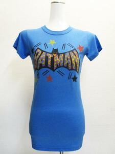 JUNK FOOD バットマンプリント半袖Tシャツ 青ブルー レディースS / ジャンクフードTee女性