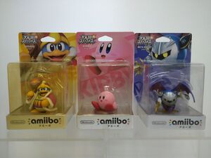 ゲーム周辺機器まとめ売り/未開封/amiibo アミーボ カービィ・デデデ・メタナイト 大乱闘スマッシュブラザーズ/任天堂/計3点【G055】