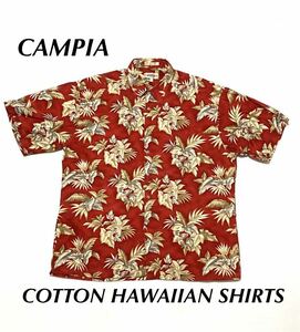 90’s ビンテージ CAMPIA コットン アロハシャツ ハワイアン Aloha Hawaiian XL アメカジ リゾート ☆Vintage 古着卸 激安 大量出品中