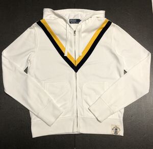 ☆POLO RALPH LAUREN ポロ ラルフローレン フロントジップ TALON スウェット パーカー 白 M ポロ スポーツ