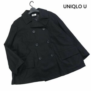 UNIQLO U ユニクロ ユー ルメール 秋冬 ダウン ライナー付き♪ Aライン Pコート Sz.L　レディース 黒　K4T00053_1#N