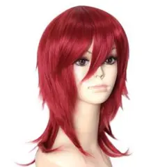 【未使用品】コスプレウィッグ　ミディアムウルフ　ガーネット