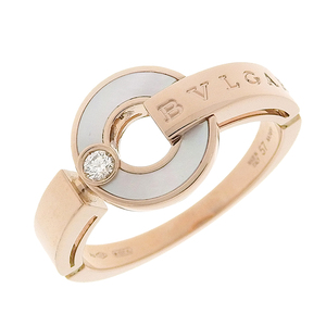 ブルガリ BVLGARI オープンワーク リング 指輪 750PG K18PG ダイアモンド ピンクゴールド レディース #57 17号 357521 4108