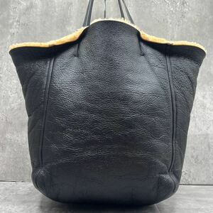 【最高級/美品】CELINE セリーヌ カバファントム ムートン トートバッグ ハンド メンズ レディース A4 肩掛け ビジネス ブラック 黒