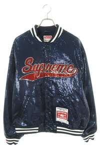 シュプリーム ブルゾン 23Ss SEQUIN VARSITY JACKET サイズ:L ロゴデザインスパンコールブルゾン 中古 OM10