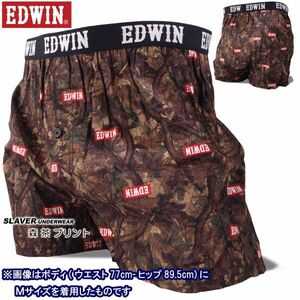 EDWIN エドウィン メンズ 綿 プリントトランクス 2024秋冬 森 茶 L 8340-3501