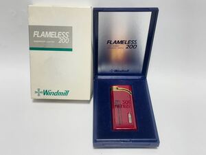 (106) Windmill SPORTS ウインドミル FLAMELESS 200 ガス ライター ターボライター WINDPROOF LIGHTER ENA レッド 喫煙具