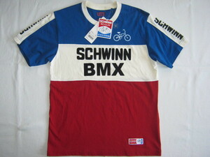 ★新品 2014年 UNIQLO×SCHWINN ユニクロ×シュウィン グラフィックT(半袖) S 半袖 Tシャツ 66.BLUE ブルー青 メンズ BMX 自転車メーカー★