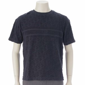 【ディオール】DIOR　メンズ ロゴ オブリーク コットン Tシャツ カットソー 943J605E0602 ネイビー XXS 【中古】【正規品保証】213547