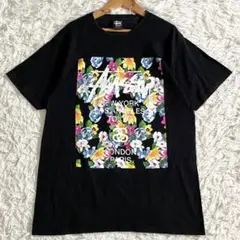 入手困難✨ STUSSY 半袖シャツ ロゴプリント フラワー コットン ブラック