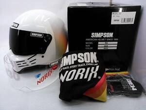 【送料無料】良品 国内正規品 SIMPSON シンプソン M30 ホワイト 60cm スモークシールド＆元箱付き フルフェイスヘルメット