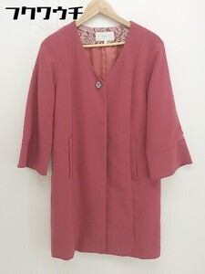 ◇ PROPORTION BODY DRESSING ビジュー 長袖 ノーカラー コート サイズ3 ピンク系 レディース