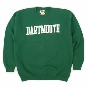 Lee 90s カレッジロゴ プリント スウェット DARTMOUTH ダートマス USA製 古着 トレーナー ヴィンテージ (-1472) グリーン/緑 XL