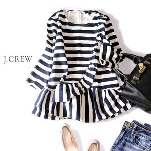 ☆☆ 美品 J.CREW ジェイクルー ☆☆ 可愛いフリル コットン ストレッチ プルオーバー XXS 春 夏 23C04