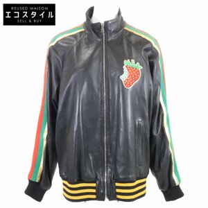 GUCCI グッチ 国内正規 573073 XNABO ソフトナッパレザー ボンバージャケット 42 ブラック レディース