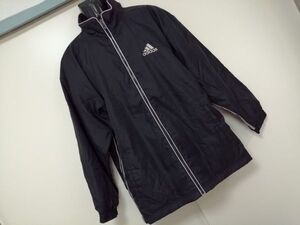 kkyj2452 ■ adidas ■ アディダス ジャケット ジャンパー アウター スポーツ ジップ 中わた入り 裏キルティング 黒 M