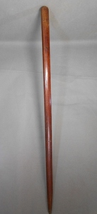 明治期　唐木紫檀　珍品　木刀型　スティック　杖　石突き付　護身用