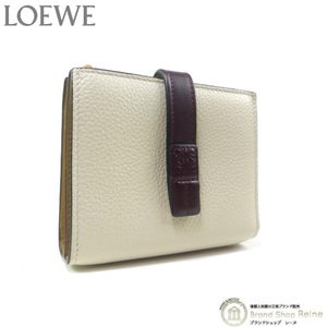 ロエベ （LOEWE） コンパクト ジップ ウォレット ストラップ 二つ折り 財布 C660Z41X02 シーソルト（中古）