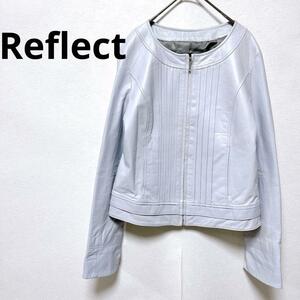 リフレクト Reflect レザージャケット 羊革 9号 M ライトブルー ■