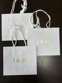 Dior ショップ袋 3点セット ホワイト（リボン付き）