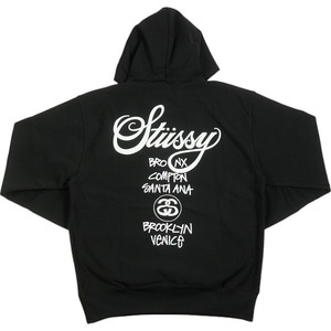 STUSSY ステューシー 24SS WORLD TOUR HOODIE Blalck スウェットパーカー 黒 Size 【L】 【新古品・未使用品】 20808581