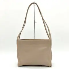 【LOEWE】ショルダーバッグ　ロゴ型押し　柔らかレザー　ベージュ