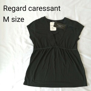 未使用 Regard caressant カットソー Tシャツ 半袖 ブラック