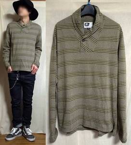 ☆即買☆Engineered Garments エンジニアードガーメンツ ショールカラー へちま襟 ボーダーカットソー 長袖 ロンT