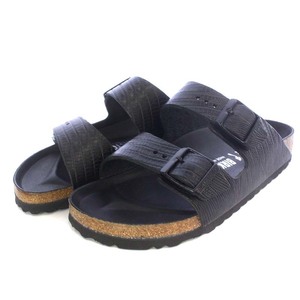 ビルケンシュトック BIRKENSTOCK Arizona Embossed Smooth Leather サンダル フラット エンボス加工 型押し レザー 24cm 黒