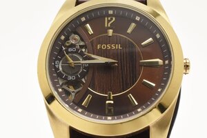 稼働品 フォッシル スモセコ スケルトン ラウンド ME1062 自動巻き メンズ 腕時計 FOSSIL