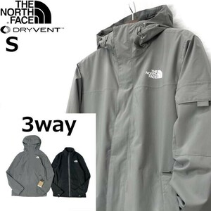 1円～!売切!【正規新品】THE NORTH FACE◆TORO PEAK TRICLIMATE JACKET マウンテンパーカー×フリース US限定 3way(S)グレー 190122-115