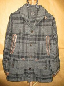 RRL ダブルアールエル　ラルフローレン　レザー　切替　ウール　チェック　1930