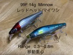 99F 14g Minnow レッドヘッド/マイワシ