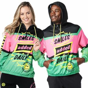 Zumba Pop Pullover Jacket ズンバ　プルオーバー　パーカー　ジャケット　ジャンバー　ブラック×ピンク×グリーン