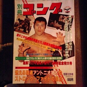 送料込み　別冊ゴング　1981年 12月号　プロレス　アントニオ猪木特集　東京プロレス　アントニオドライバー　ラッシャー木村　