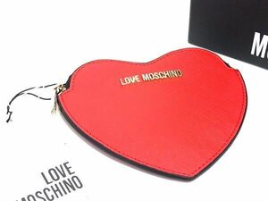 ■新品■未使用■ LOVE MOSCHINO ラブモスキーノ レザー ハート コインケース コインパース 小銭入れ レディース レッド系 AU9867