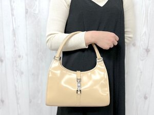 極美品 GUCCI グッチ ジャッキー ハンドバッグ バッグ レザー ベージュ 78888