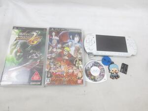 【同梱可】中古品 ゲーム PSP 本体 PSP3000 パールホワイト モンスターハンター ポータブル G 他 ソフト 3点 2GBメモ