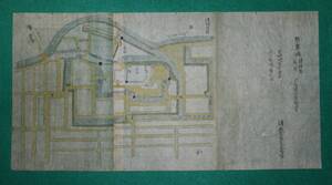 絵図 （城郭図） 青森県 陸奥國 津軽國 弘前城 古地図 江戸時代 歴史資料 インテリア ディスプレイ (レターパックライト発送）