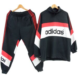 90S ヴィンテージ◆adidas オールドアディダス スウェット セットアップ デサント社製 プルオーバー パンツ 日本製 メンズ 1円スタート