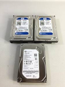 S3682●内蔵HDD ハードディスク 3台 まとめ WesternDigtal WD 1.0TB WD10EZEX SEAGATE ST1000DM003 【フォーマット済み】 同梱不可