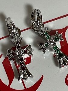 †Chrome hearts†クロムハーツ†新品加工　ベビーファット　チャーム　WGホワイトゴールド　パヴェ　エメラルド　ピンクスピネル　ダイヤ