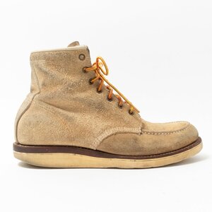 【1円スタート】CHIPPEWA チペワ モックトゥブーツ レースアップブーツ 7ホール ベージュ スエード レザー US9.5 27.5cm相当 メンズ