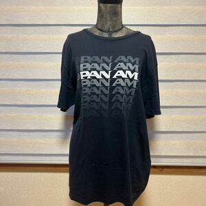 US古着Tシャツ PAN AM ブラック　ビンテージ