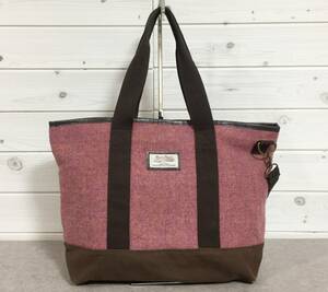 No1360 HARRIS TWEED ハリスツイード ウール ナイロン 2way ショルダー ハンド トート バッグ