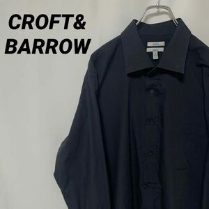 N-2032 CROFT&BARROW アメリカ古着 長袖シャツ 黒シャツ ブラック 2XL メンズ